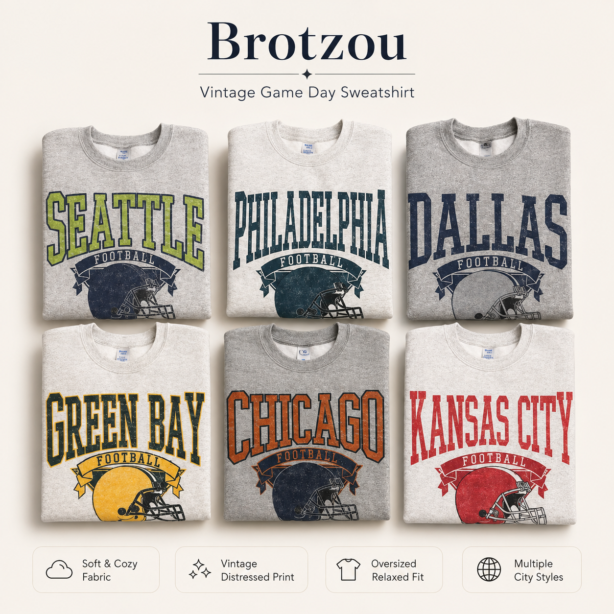 Brotzou Hometown Football Sweatshirt