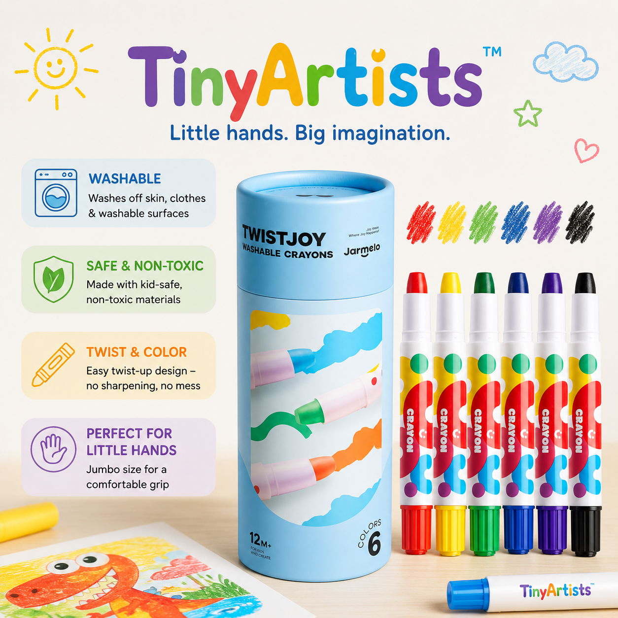 TinyArtists™ Washable Crayons