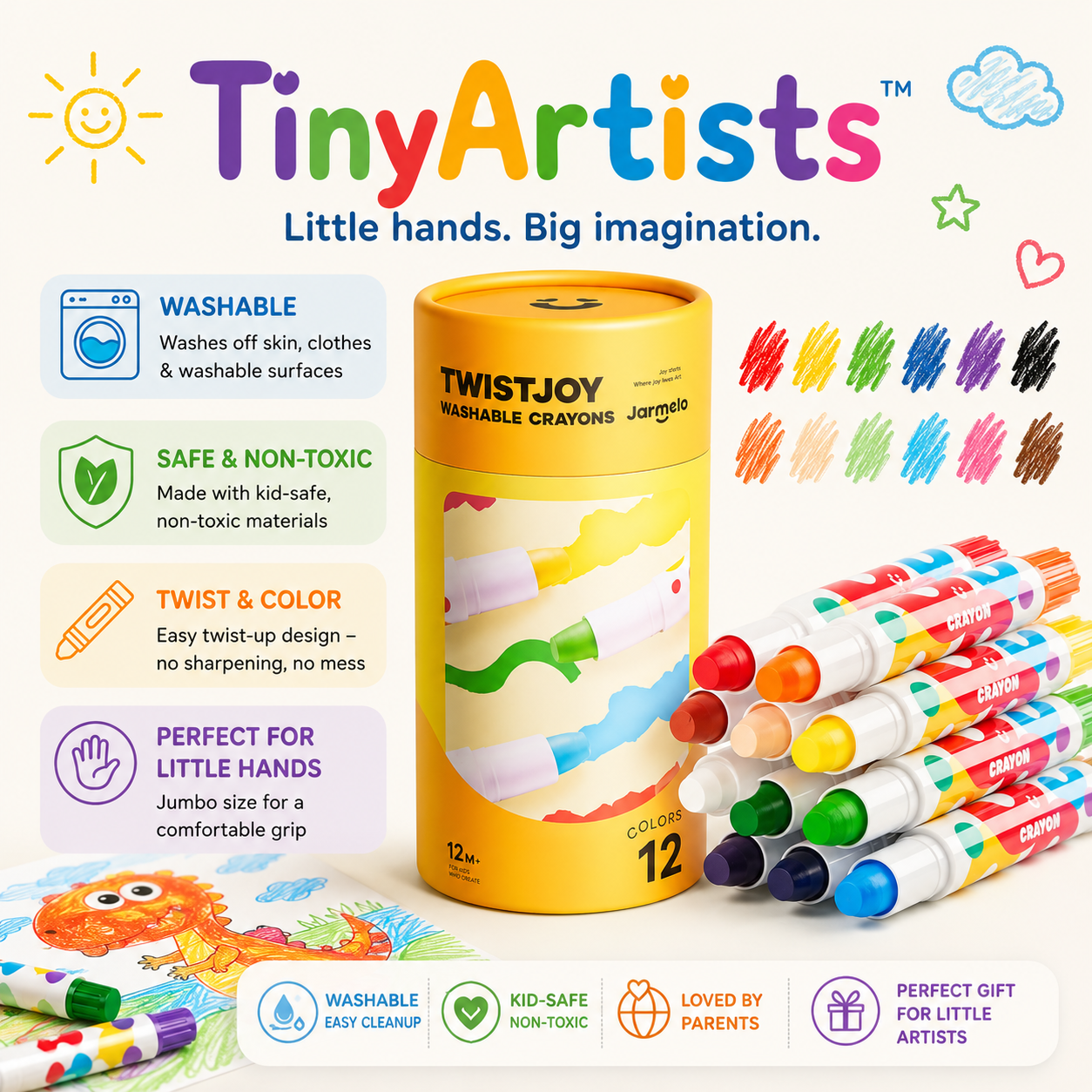 TinyArtists™ Washable Crayons
