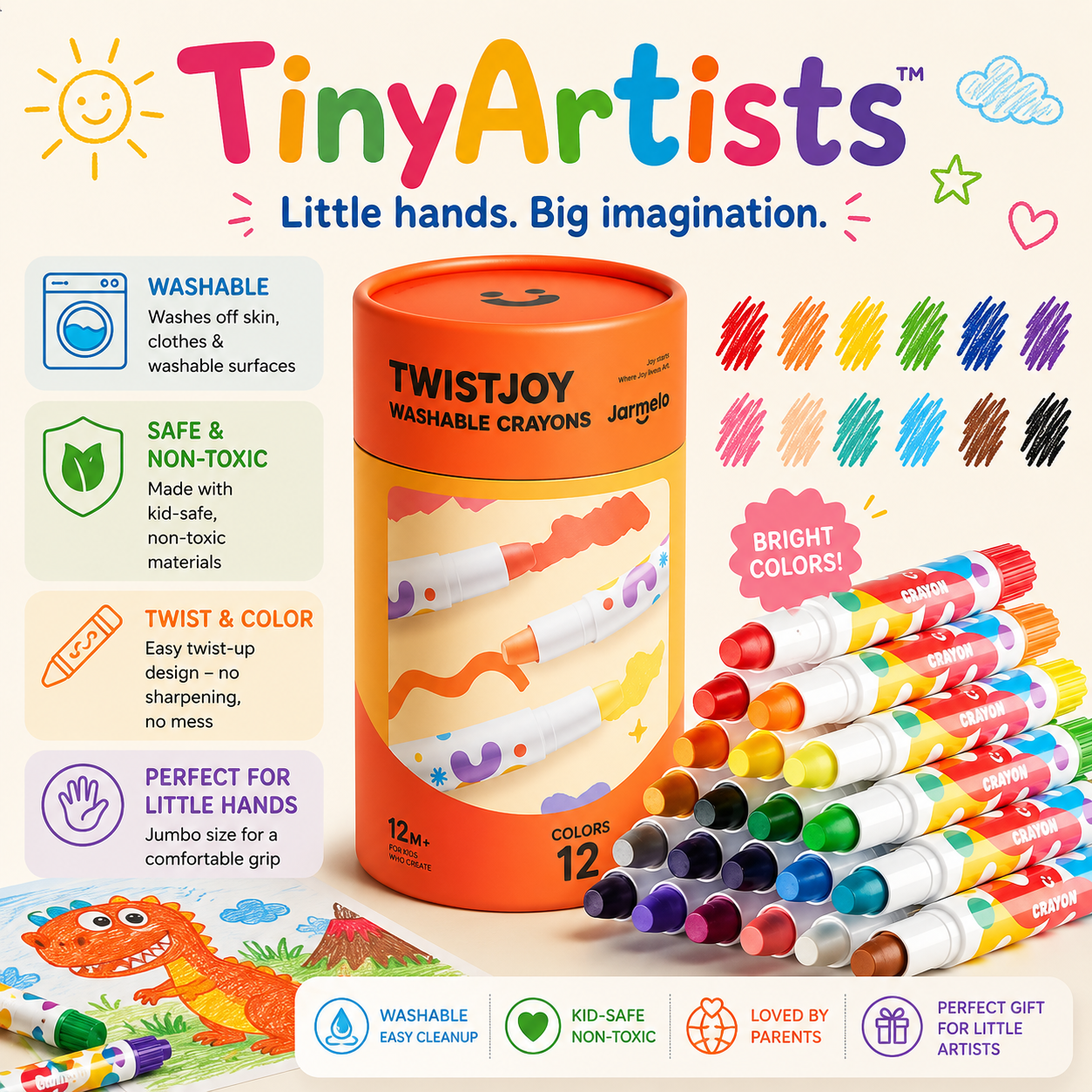 TinyArtists™ Washable Crayons